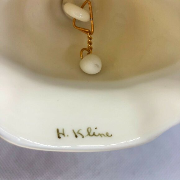 Hand-Painted Ceramic Bell With Pink Rose Design By H. Kline - Picture 8 of 8